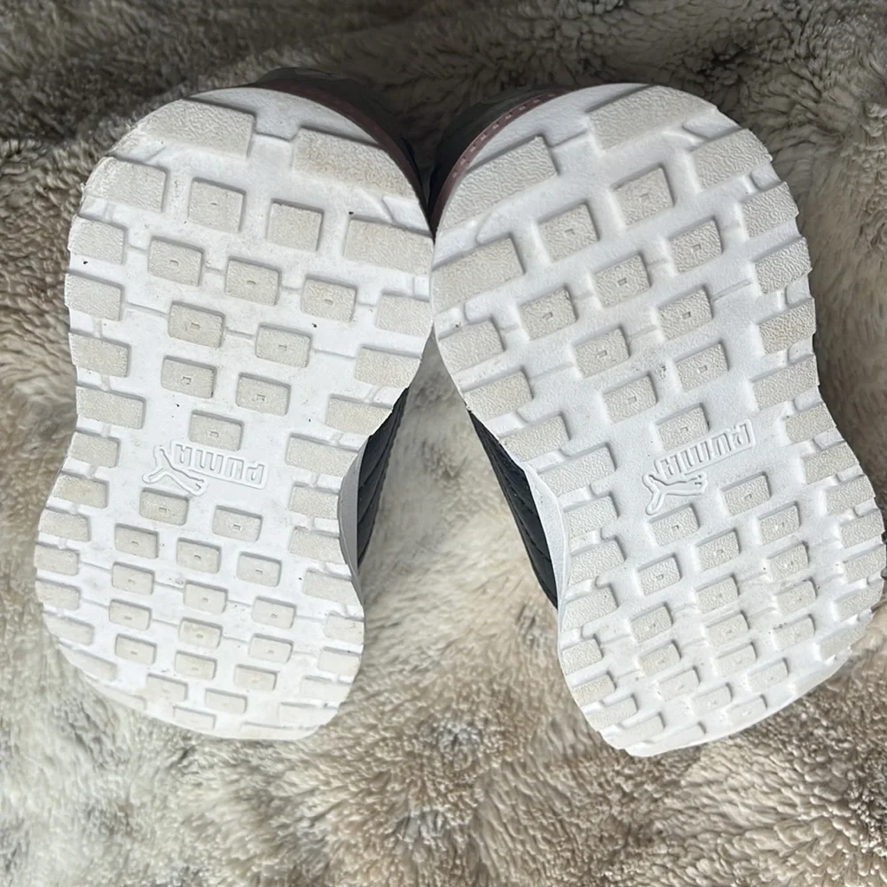 Puma Kids White Black Pink Sneakers